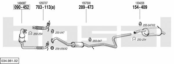 Bosal 034.981.02 Exhaust system 03498102