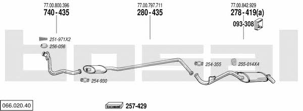 Bosal 066.020.40 Exhaust system 06602040 06602040 Bosal Exhaust system