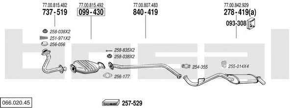 Bosal 066.020.45 Exhaust system 06602045 06602045 Bosal Exhaust system