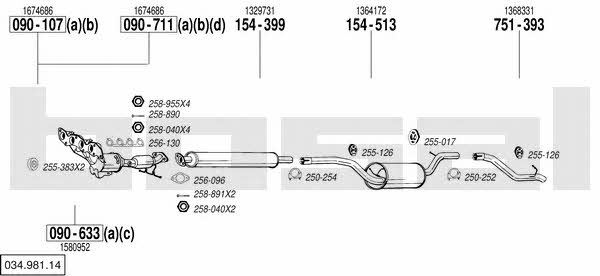 03498114 Bosal Exhaust system