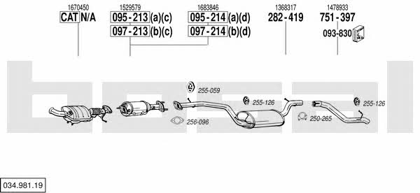 Bosal 034.981.19 Exhaust system 03498119 03498119 Bosal Exhaust system