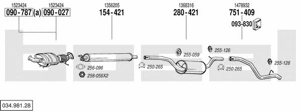 03498128 Bosal Exhaust system