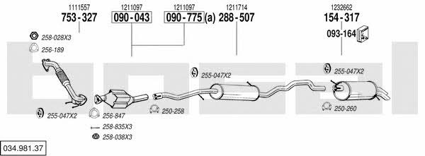 Bosal 034.981.37 Exhaust system 03498137 03498137 Bosal Exhaust system