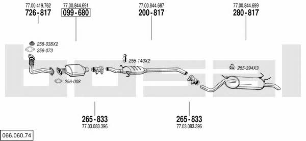 Bosal 066.060.74 Exhaust system 06606074