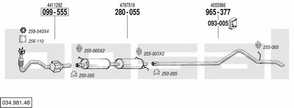  034.981.48 Exhaust system 03498148