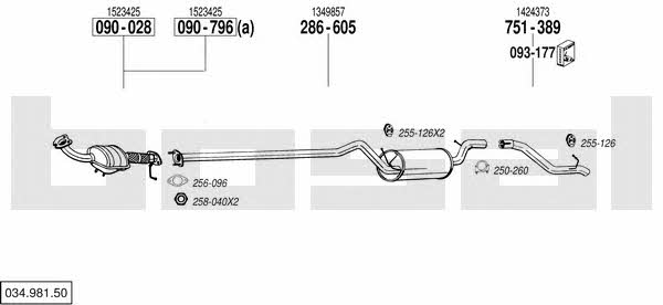 Bosal 034.981.50 Exhaust system 03498150