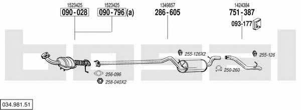03498151 Bosal Exhaust system