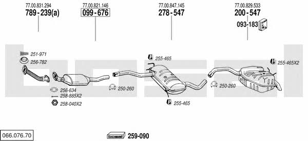  066.076.70 Exhaust system 06607670