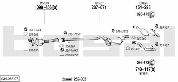Bosal 034.985.07 Exhaust system 03498507