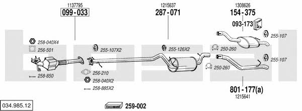 Bosal 034.985.12 Exhaust system 03498512 03498512 Bosal Exhaust system