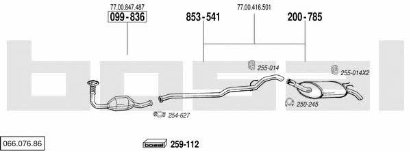 Bosal 066.076.86 Exhaust system 06607686