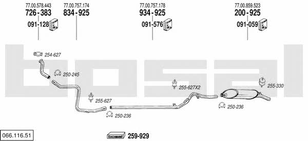  066.116.51 Exhaust system 06611651