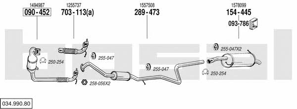  034.990.80 Exhaust system 03499080