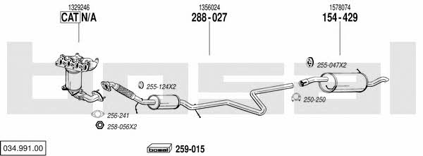 Bosal 034.991.00 Exhaust system 03499100 03499100 Bosal Exhaust system