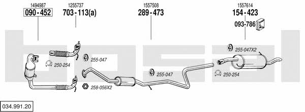 Bosal 034.991.20 Exhaust system 03499120