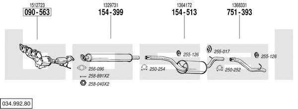 Bosal 034.992.80 Exhaust system 03499280 03499280 Bosal Exhaust system