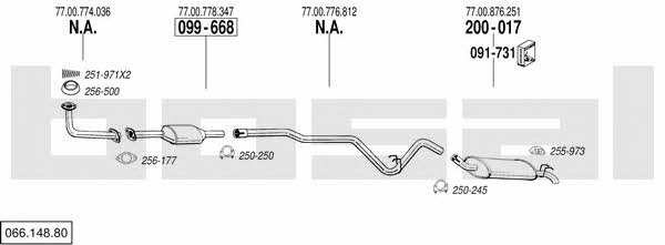 Bosal 066.148.80 Exhaust system 06614880