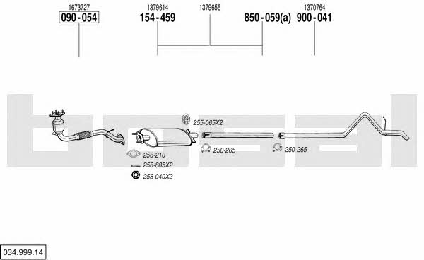 Bosal 034.999.14 Exhaust system 03499914