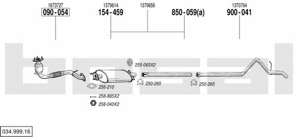 Bosal 034.999.16 Exhaust system 03499916