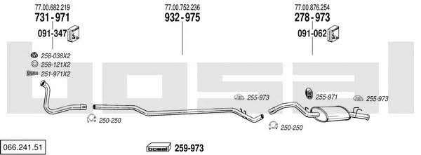 Bosal 066.241.51 Exhaust system 06624151 06624151 Bosal Exhaust system