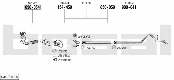 Bosal 034.999.18 Exhaust system 03499918