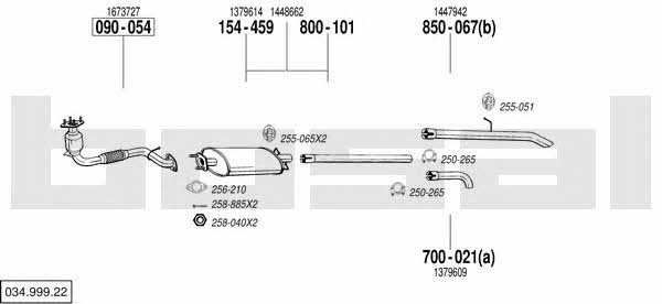 Bosal 034.999.22 Exhaust system 03499922