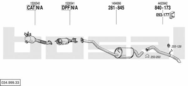 Bosal 034.999.33 Exhaust system 03499933 03499933 Bosal Exhaust system