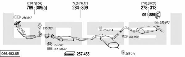Bosal 066.493.65 Exhaust system 06649365 06649365 Bosal Exhaust system