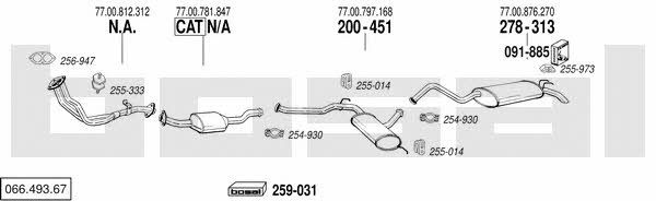 Bosal 066.493.67 Exhaust system 06649367 06649367 Bosal Exhaust system