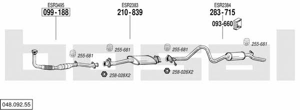  048.092.55 Exhaust system 04809255
