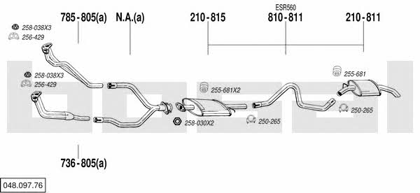 Bosal 048.097.76 Exhaust system 04809776