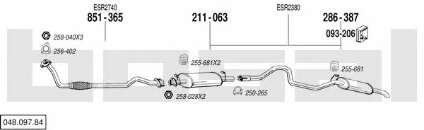 Bosal 048.097.84 Exhaust system 04809784