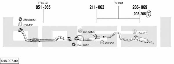  048.097.90 Exhaust system 04809790