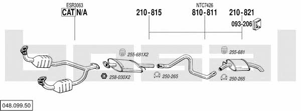 Bosal 048.099.50 Exhaust system 04809950