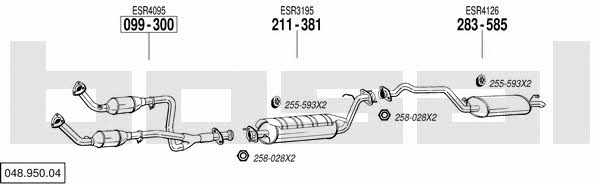 Bosal 048.950.04 Exhaust system 04895004 04895004 Bosal Exhaust system