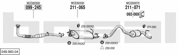 Bosal 048.960.04 Exhaust system 04896004