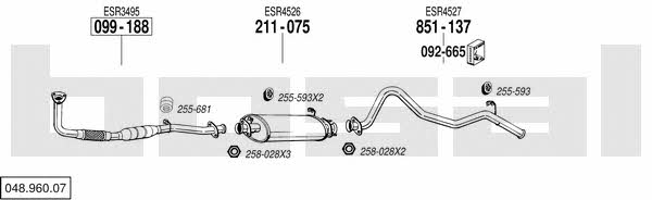 Bosal 048.960.07 Exhaust system 04896007