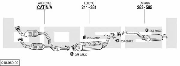 Bosal 048.960.09 Exhaust system 04896009 04896009 Bosal Exhaust system