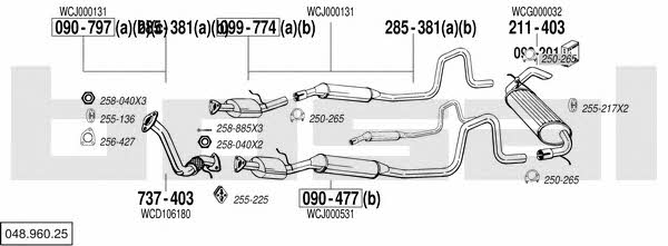 Bosal 048.960.25 Exhaust system 04896025 04896025 Bosal Exhaust system
