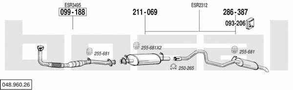 Bosal 048.960.26 Exhaust system 04896026