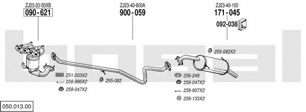  050.013.00 Exhaust system 05001300