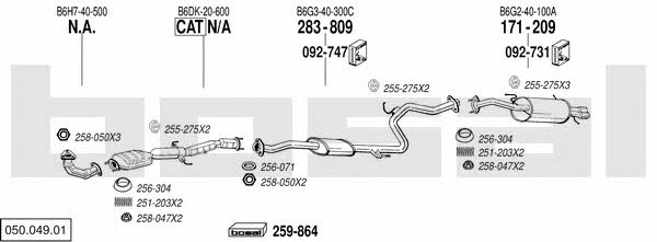 Bosal 050.049.01 Exhaust system 05004901