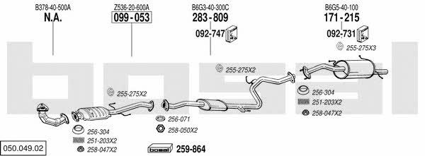 Bosal 050.049.02 Exhaust system 05004902