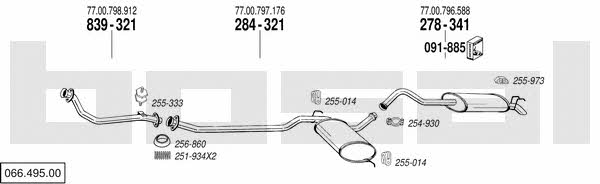 Bosal 066.495.00 Exhaust system 06649500 06649500 Bosal Exhaust system