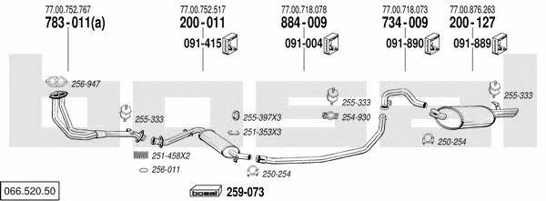 Bosal 066.520.50 Exhaust system 06652050 06652050 Bosal Exhaust system