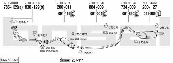 Bosal 066.521.50 Exhaust system 06652150 06652150 Bosal Exhaust system