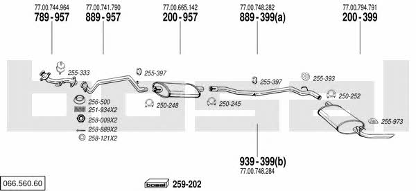 Bosal 066.560.60 Exhaust system 06656060 06656060 Bosal Exhaust system