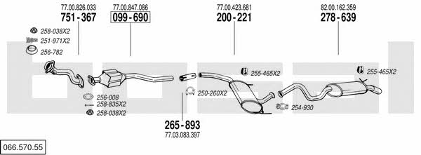 Bosal 066.570.55 Exhaust system 06657055