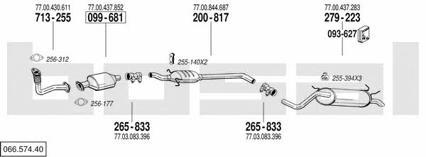 Bosal 066.574.40 Exhaust system 06657440 06657440 Bosal Exhaust system