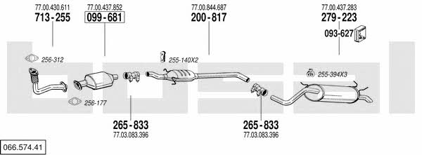 Bosal 066.574.41 Exhaust system 06657441
